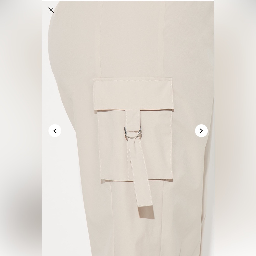 Cream and Silver High-Waisted Jumpsuit with Tapered Legs - Picture 5 of 5